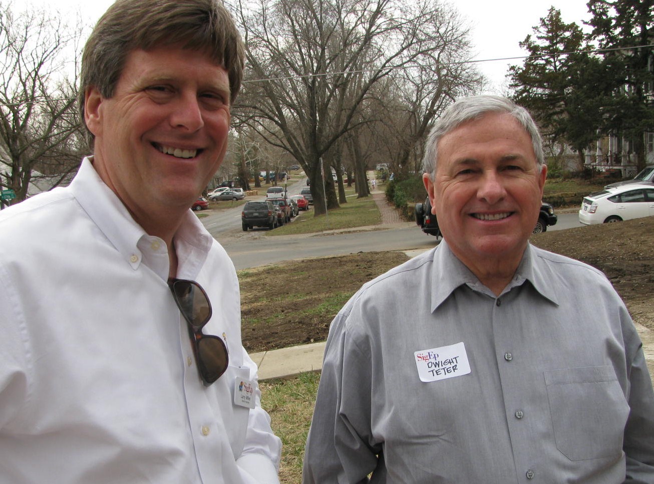 1960 -- Larry Miller & Dwight Teter, in 2009, at SigEp's Expansion Ribbon Cutting