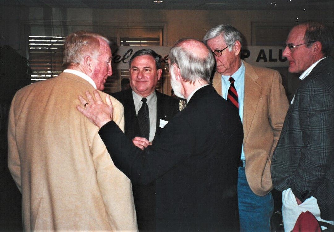 1961 -- Bill Grigsby, Bob Berkebile, Dwight Teter, Terry Mann - in 2004 at SigEp Business Lunch
