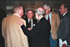 1961 -- Bill Grigsby, Bob Berkebile, Dwight Teter, Terry Mann - in 2004 at SigEp Business Lunch