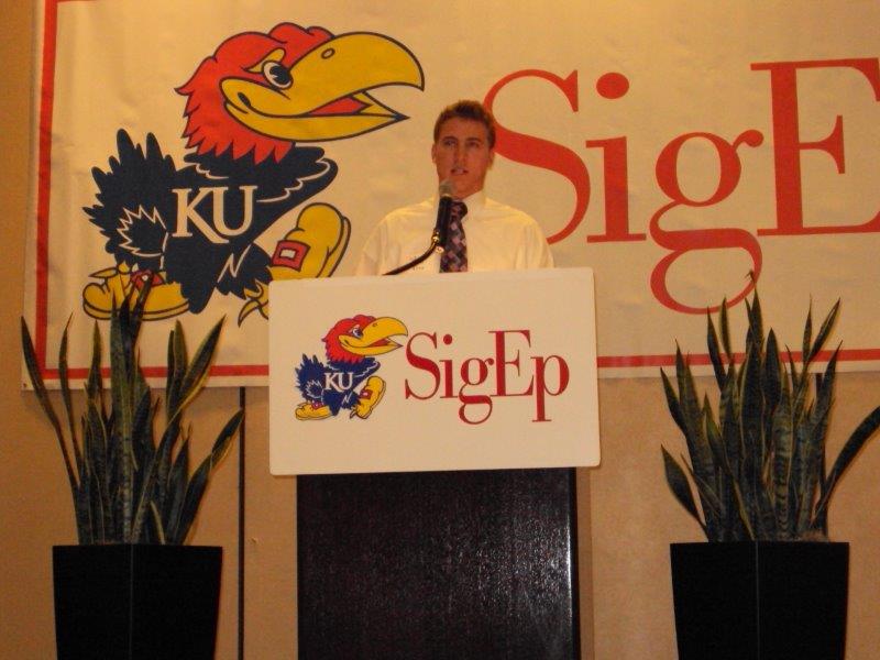 2010 -- Corbin at SigEp Podium