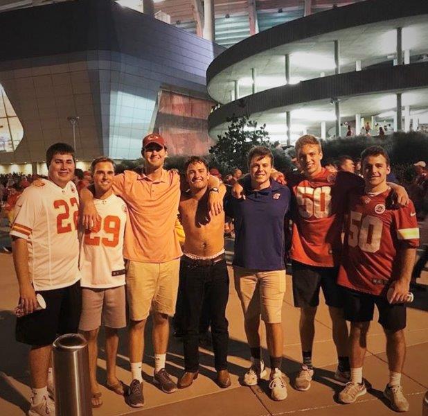 2018 -- Chiefs Game - Kyle Resnik, Jack Vosik, Campbell Conway, Cole Firmature, Taylor Morgenstein, Zach Abraham, Chris Trupiano