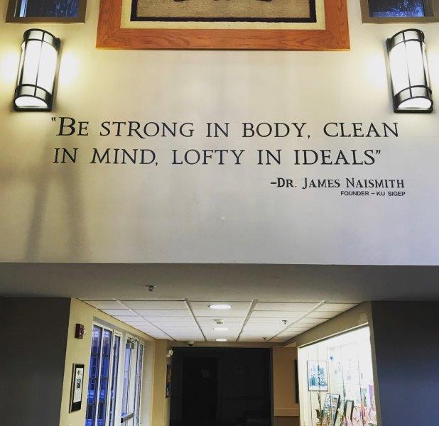2018 -- David Accurso -- Painting James Naismith Quote in Front Entry