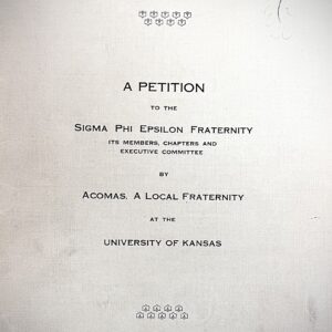 1922 Petition to convert from Acomas to Sigma Phi Epsilon