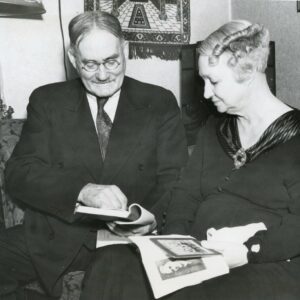 1939 James Naismith with Wife and SigEp Housemother Florence Kincaid