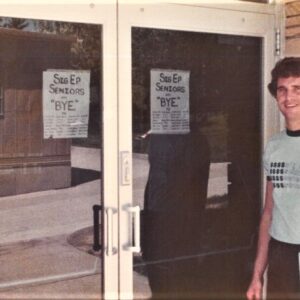 1977 Final Day of Classes at the Entrance to Summerfield Hall Business School Bill Brown