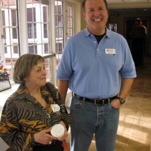 1989 Gordon Thorn with Housemother Mittens Crow in 2009 at SigEps Expansion Ribbon Cutting