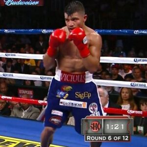 2012 Victor Ortiz Showtime Network Fight with SigEp Logo on Trunks