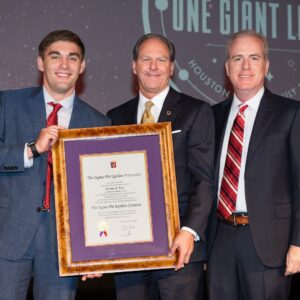 2019 Chapter President Keaton Dornath with KU SigEp Tom Bene 84 at SigEp Conclave in Houston